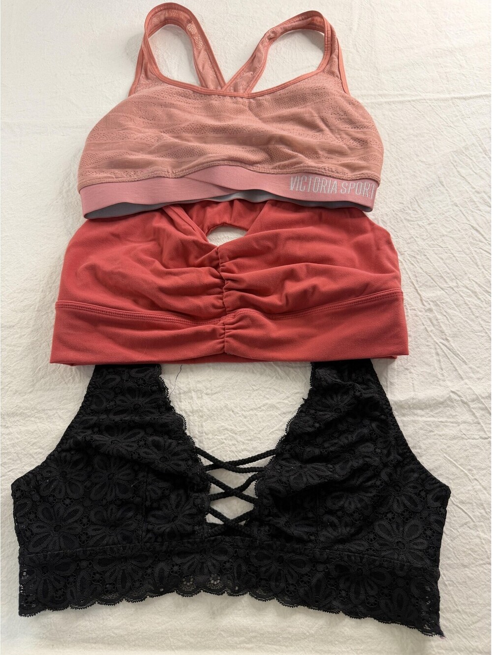 Lot 3 Sports Bras M Multicolor 2 Victoria's Secret and 1 PAC 1980
